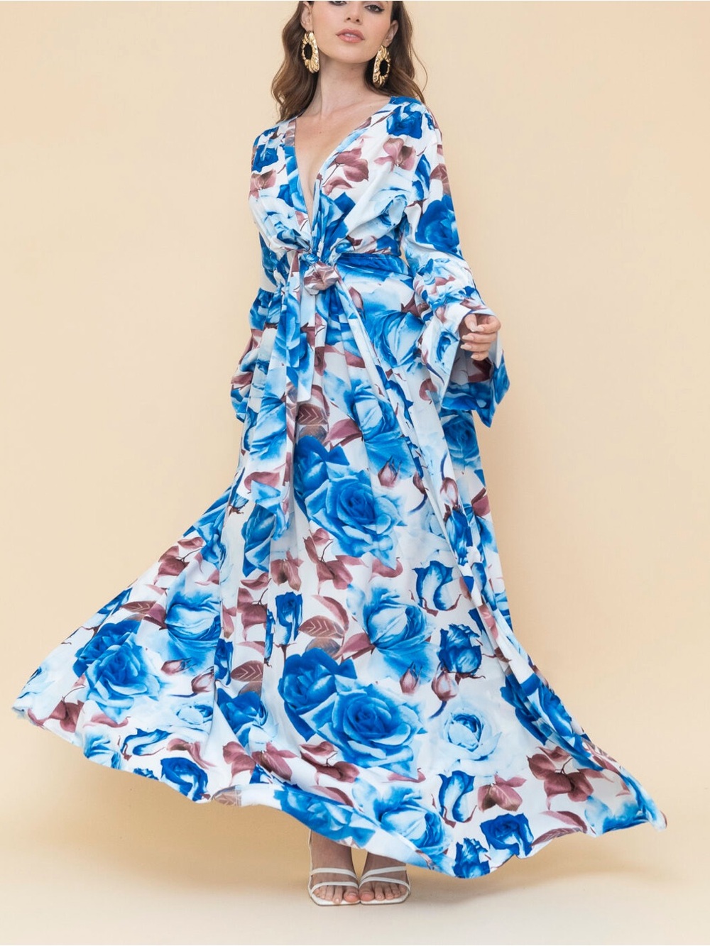 Zainab Maxi Dress with Tie Waist and pockets